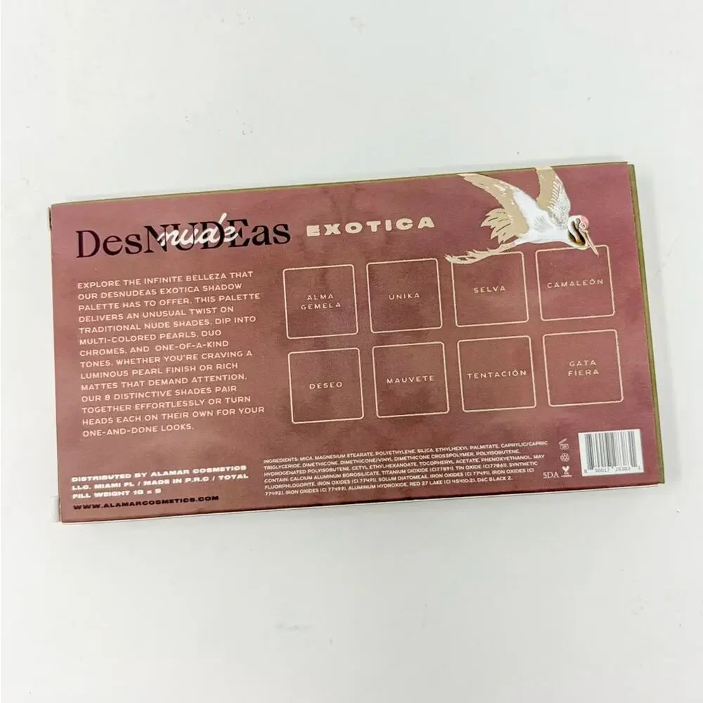 NEW Alamar Cosmetics DesNUDEas Exotica Eyeshadow Palette, 8 shades